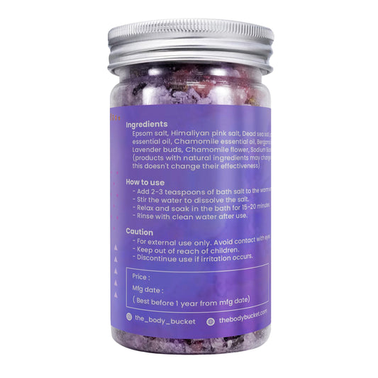 Lavender Bath Salt |Blend of Lavender, Chamomile & Bergamot Essential Oil |Pure & Naturals | For a Soothing & Relaxation Bath, Foot spa -200gms