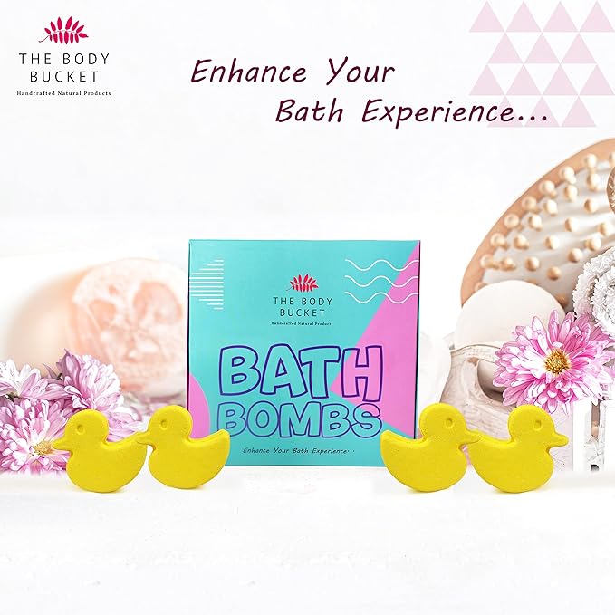 Yellow Duck Bath Bomb - 65 Grams Each (Pack of 4)