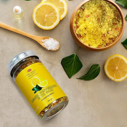 Refreshing Lemon Bath Salt - 200gms | For a Soothing & Relaxation Bath, Foot Spa