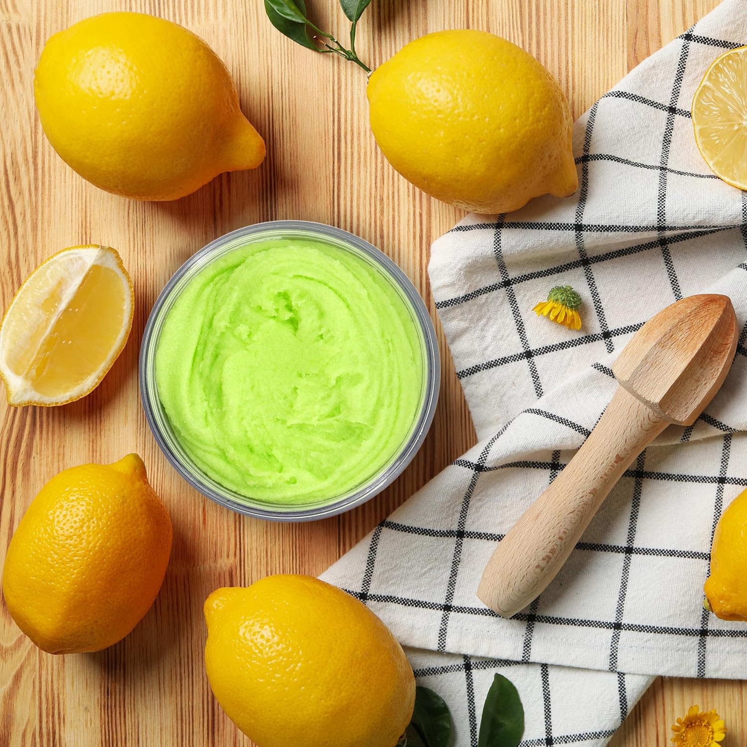 Sugar Body Scrub 3-in-1 Exfoliator, Cleanser, Moisturizer | Sulfate & Paraben Free(Lemonade)