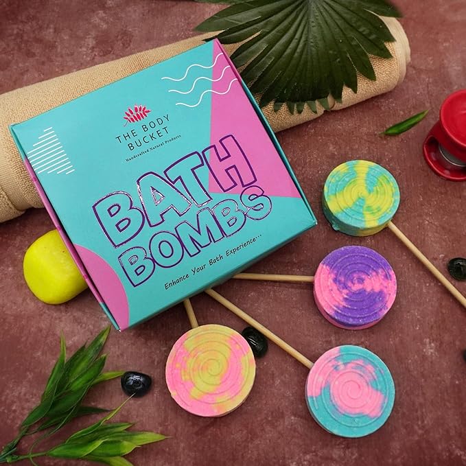 Peachy Blush Lollipop Bath Bombs 75 gms Each (Pack of 4)