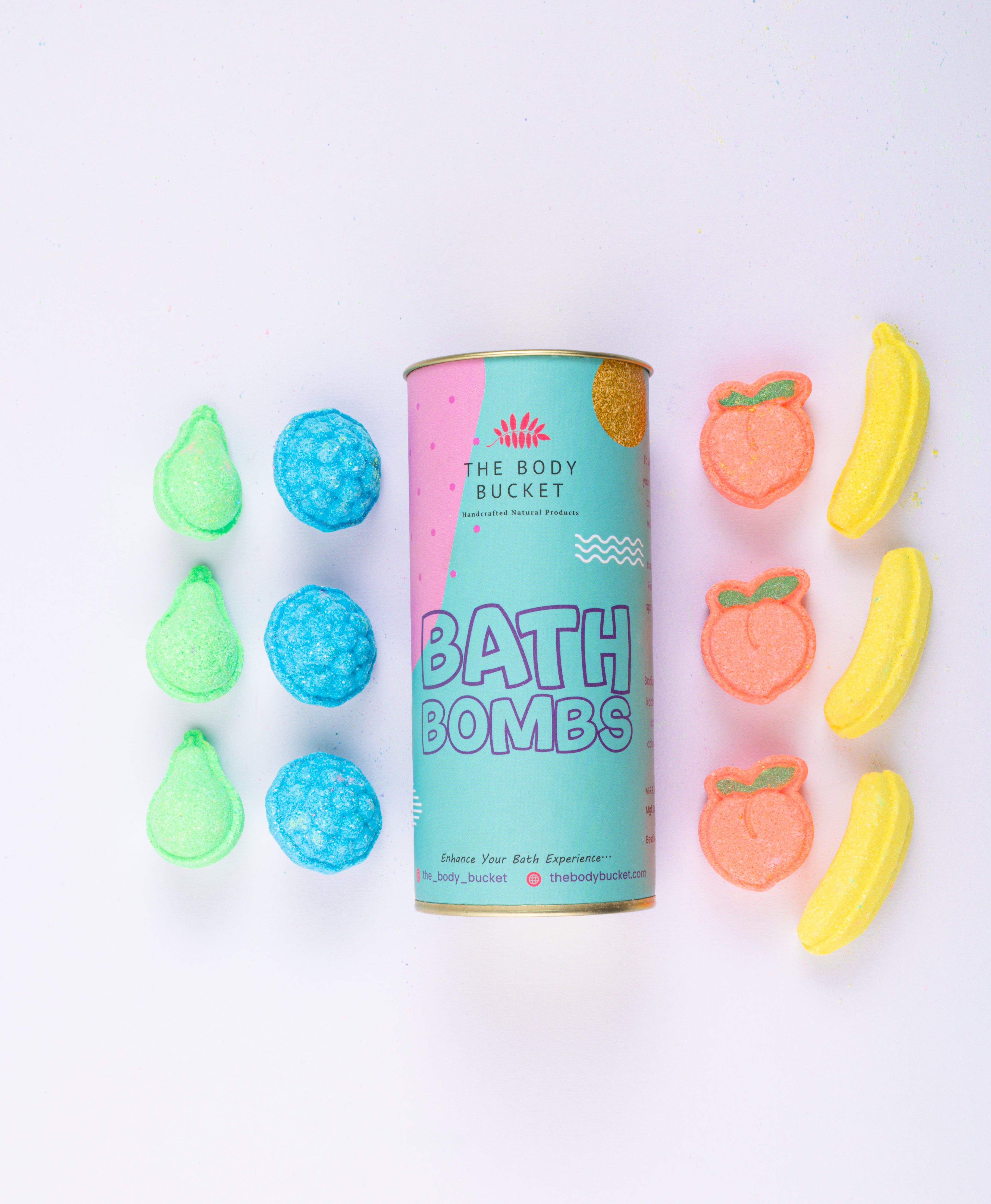 Mini Fruit Basket Bath Bombs - Pack of 12 (15g Each)