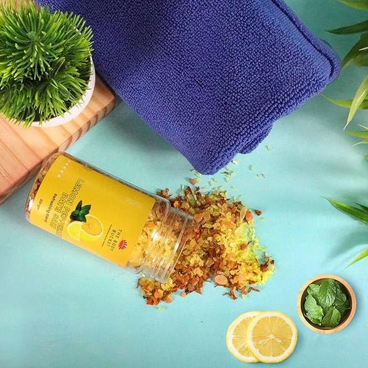 Refreshing Lemon Bath Salt- Pack of 2 - 200gms each | For a Soothing & Relaxation Bath, Foot Spa