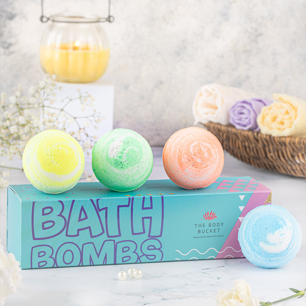 Round swirl  bath bombs with aqua, orange and lemongrass fragrances(65 gram each)