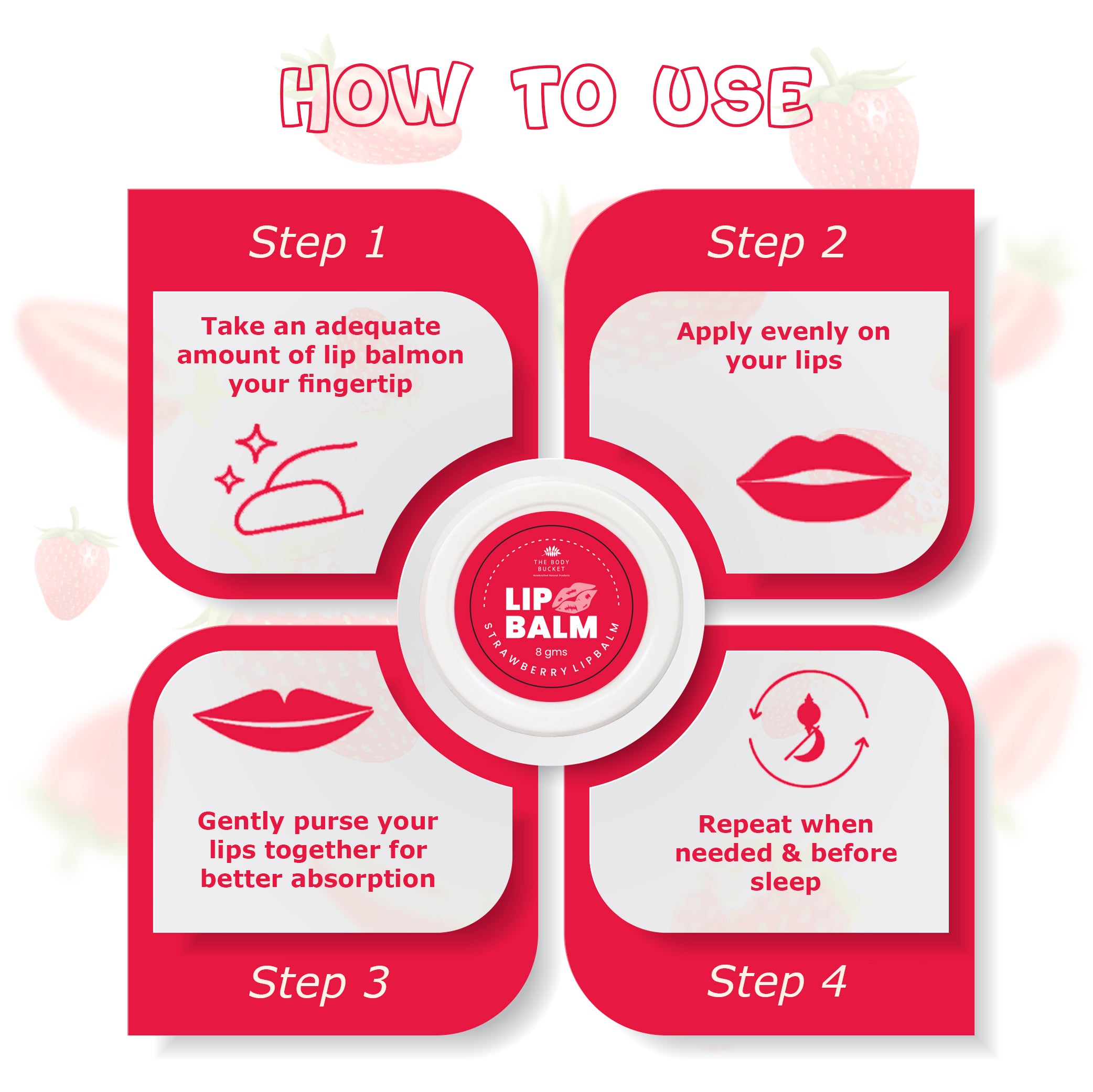 Strawberry Lip Balm-8 gms