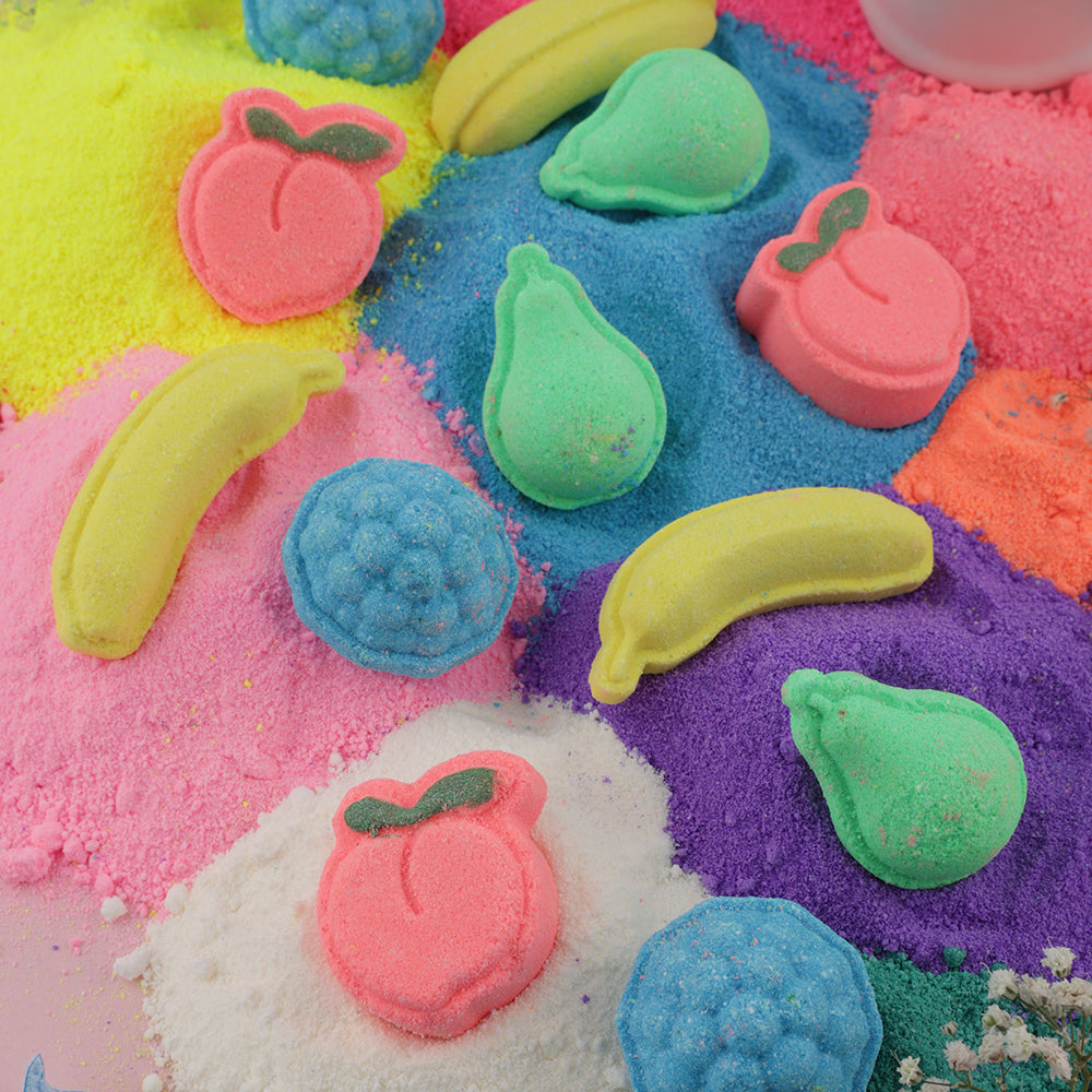 Mini Fruit Basket Bath Bombs - Pack of 12 (15g Each)